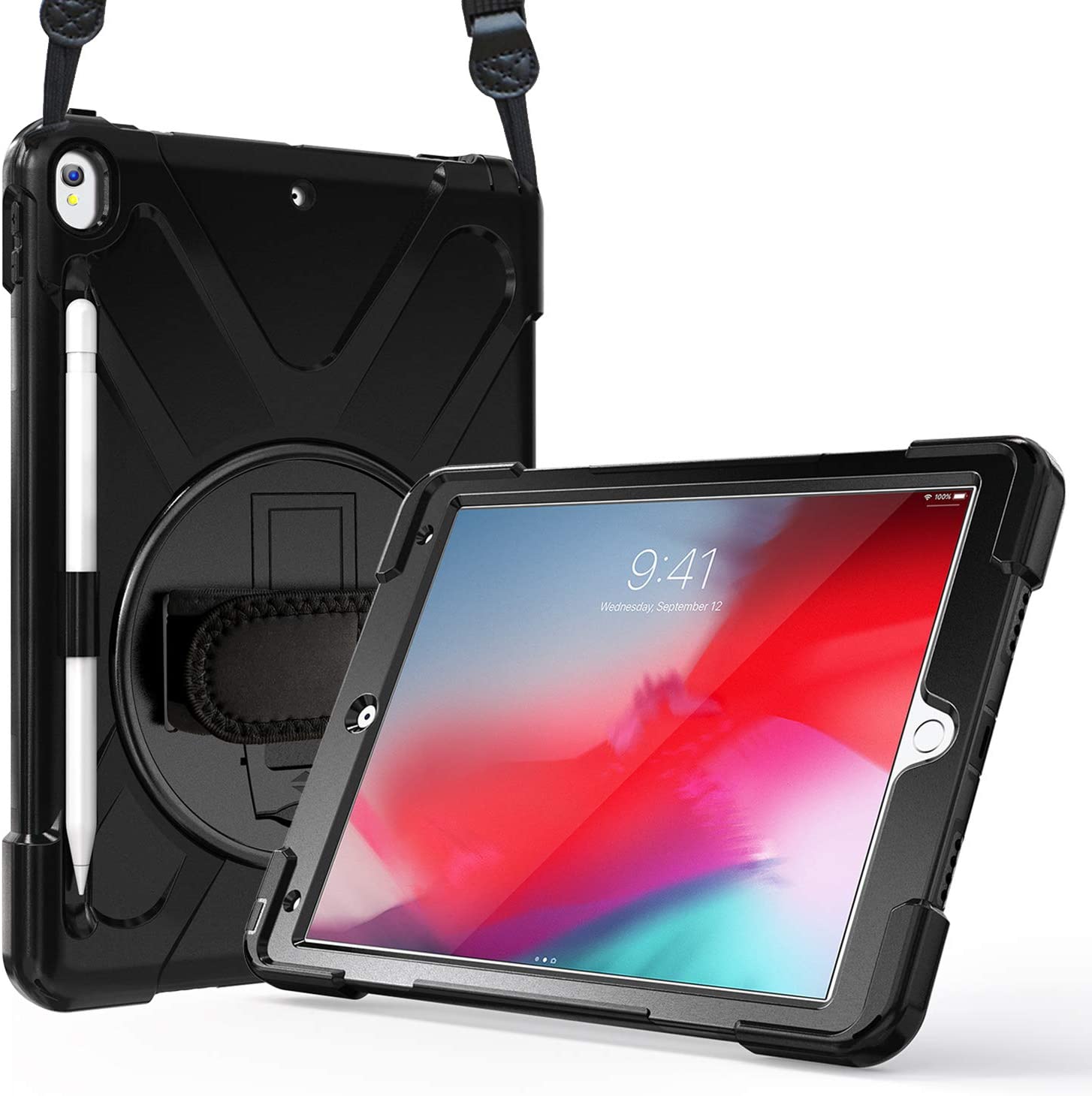 Procase iPad Air 3 10.5 Case 2019 iPad Pro 10.5 Case 2017 Rugged Heavy Duty Shockproof Protective Cover Case with Rotating Kickstand for iPad Air